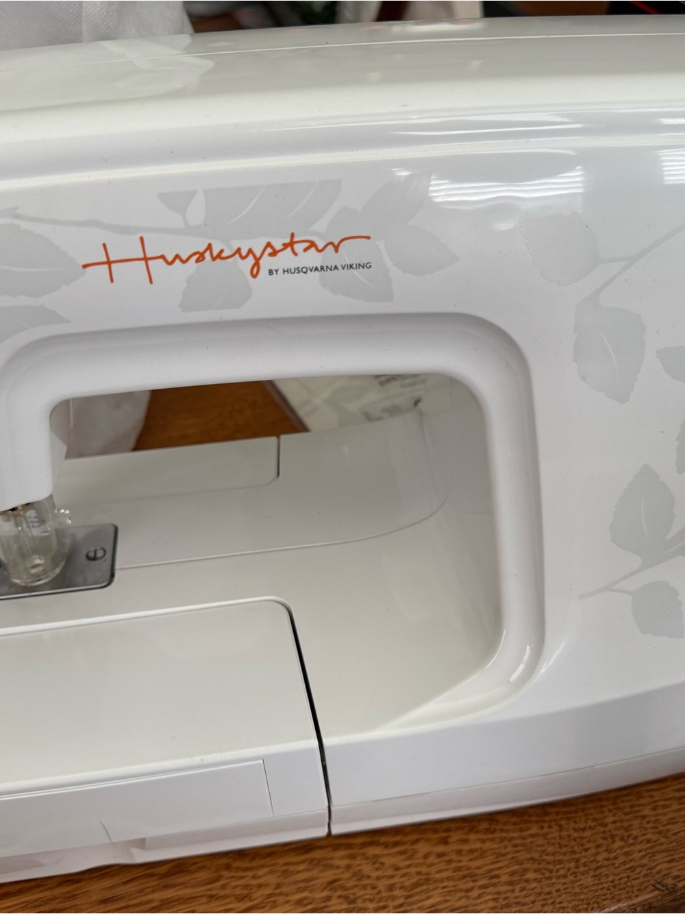 Husqvarna Viking Husqystar Felting Machine - White with Gray Leaf Pattern
